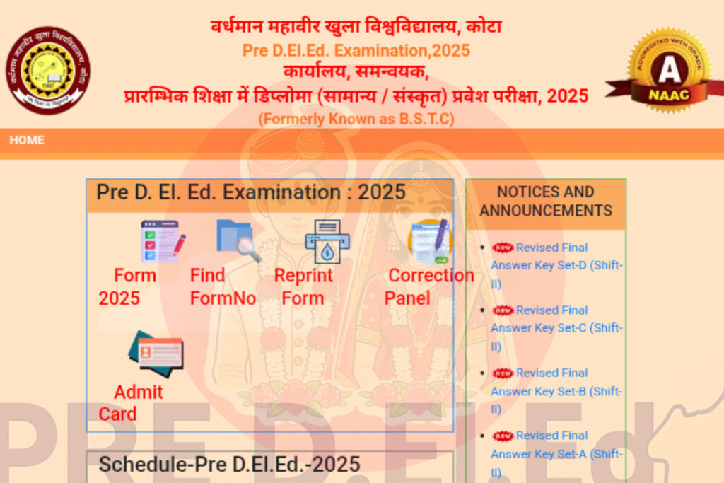 Rajasthan BSTC Pre DElEd Result 2025 Out Today! Check Now at predeledraj2025.in
