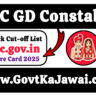 SSC GD Constable Score Card 2025 Cut-off – Out ssc.gov.in